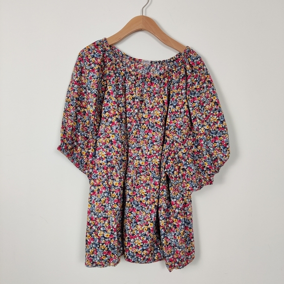 Old Navy Women's Colorful Floral Blouse Size 3X Bohemian Cottagecore Boho - Picture 1 of 10